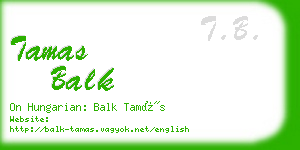 tamas balk business card